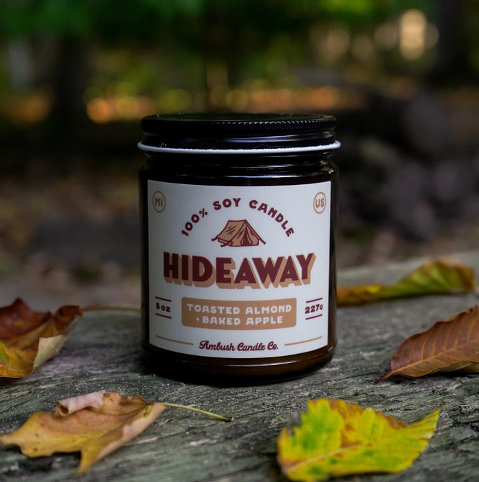 Ambush Candle Co Hideaway | Toasted Almond + Baked Apple 8oz Soy Candle