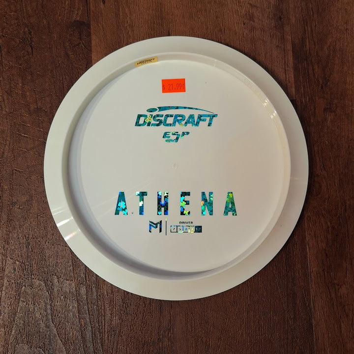 Discraft Paul McBeth White ESP Athena - Bottom Stamp 7/5/0/2