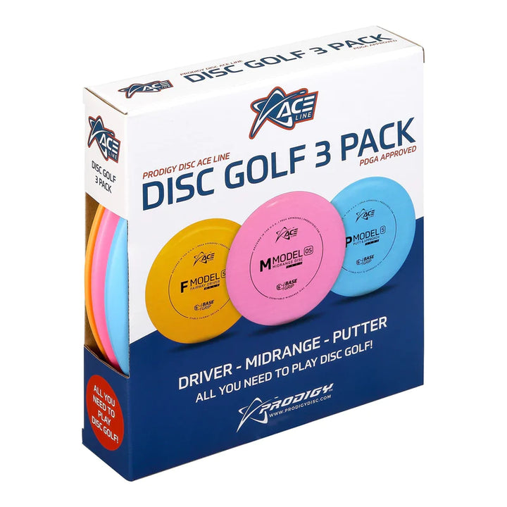 Prodigy ACE Line Disc Golf 3 Pack - BaseGrip Plastic - 150 - 159 g