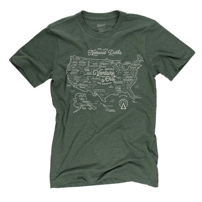 The Landmark Project National Parks Map T-Shirt