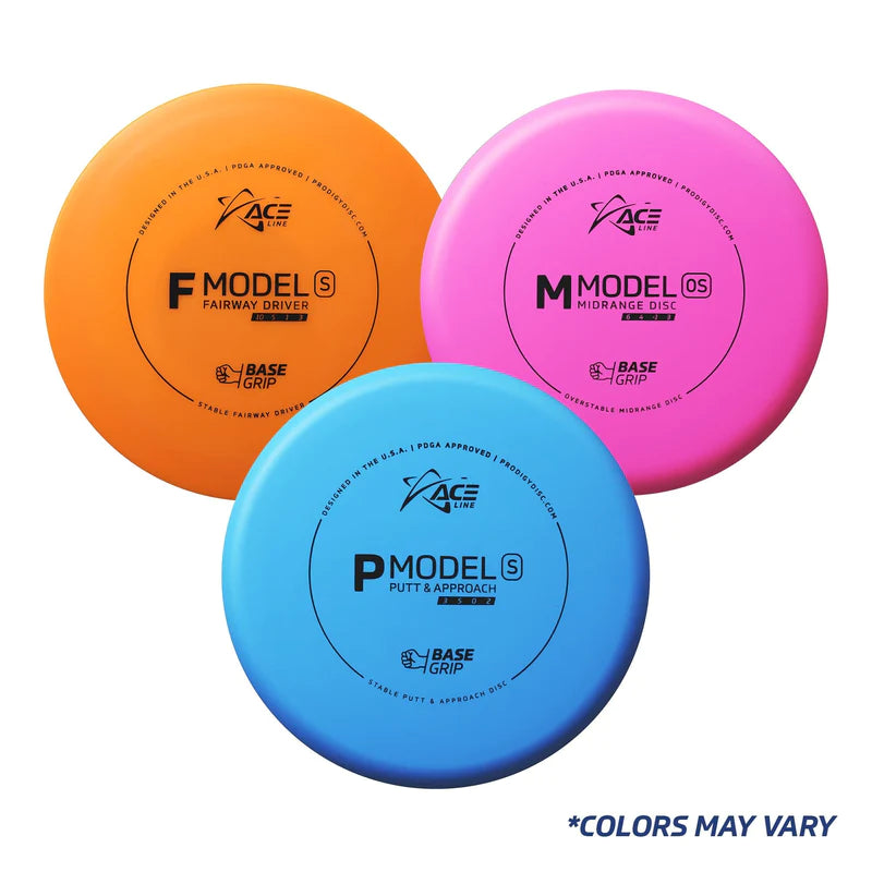 Prodigy ACE Line Disc Golf 3 Pack - BaseGrip Plastic - 150 - 159 g